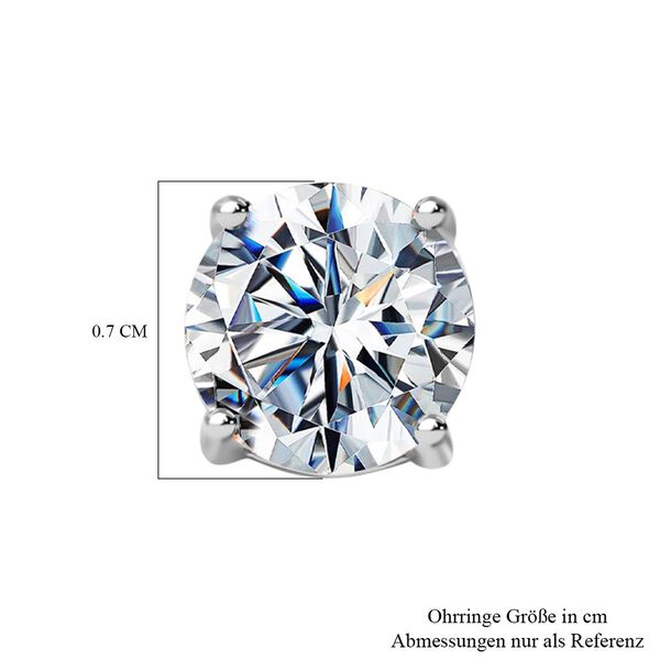 Moissanit Ohrringe 925 Silber platiniert ca. 1,98 ct. image number 5