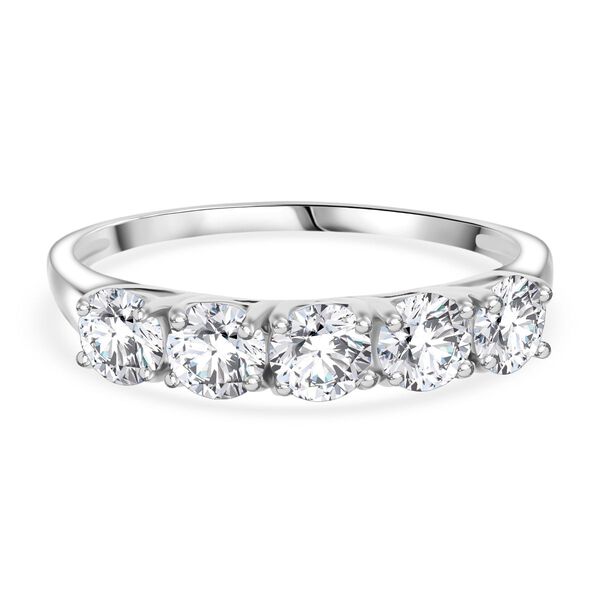 Moissanit Ring, 925 Silber rhodiniert - 1,20 ct.