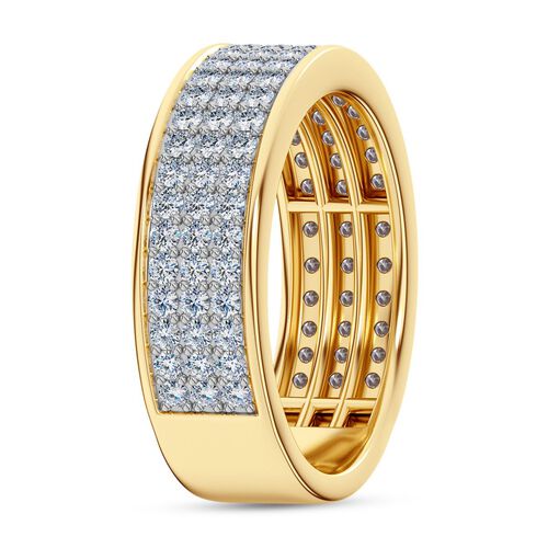 LUXURIANT DIAMOND - Lab Grown Diamant SI-GH SGL zertifiziert Ring, 925 Silber 750 Gelbgold Vermeil (Größe 17.00) ca. 1,00 ct image number 4
