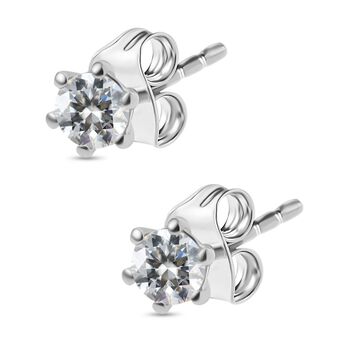 Moissanit Ohrringe 925 Silber rhodiniert ca. 0.43 ct