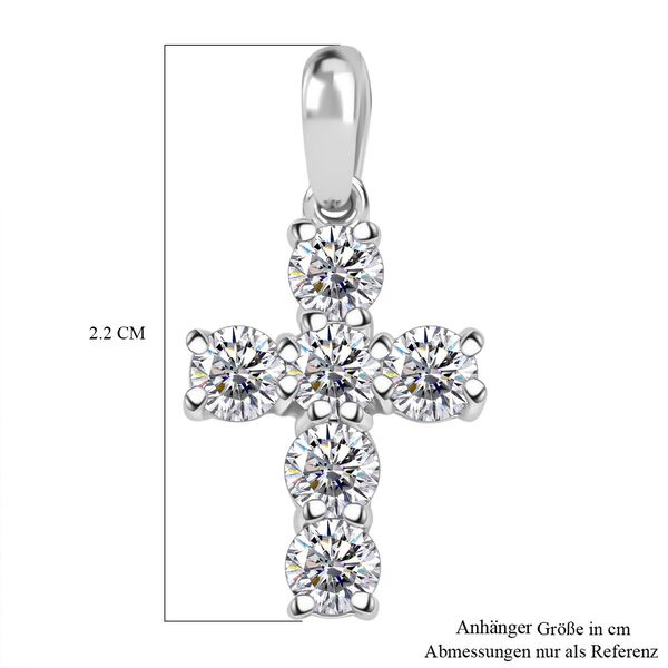 J Francis gefertigt mit SWAROVSKI- Weißer Swarovski Kristall Anhänger, 925 Silber platiniert image number 6