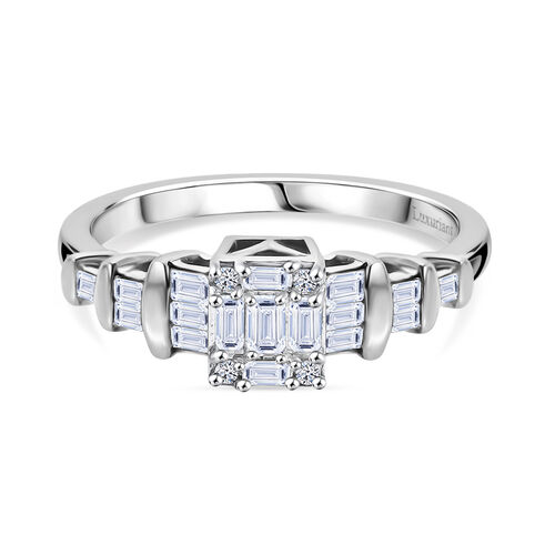 Lab Grown Diamant SI Ring 925 Silber rhodiniert (Größe 17.00) ca. 0,50 ct image number 0