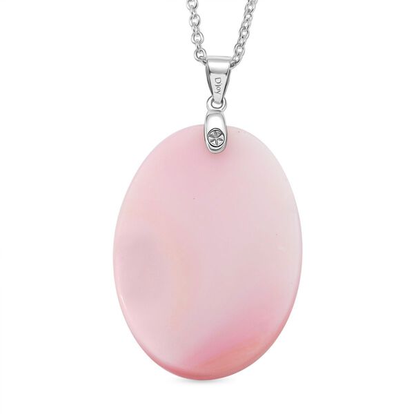 D'Joy Nat&uuml;rlicher Rosa K&ouml;nigsmuschel Perle Schmuckset ca. 50 cm 925 Silber rhodiniert image number 4