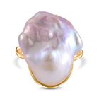 Süßwasser Perle Ring, 925 Silber vergoldet (Größe 17.00) 11.50 ct
