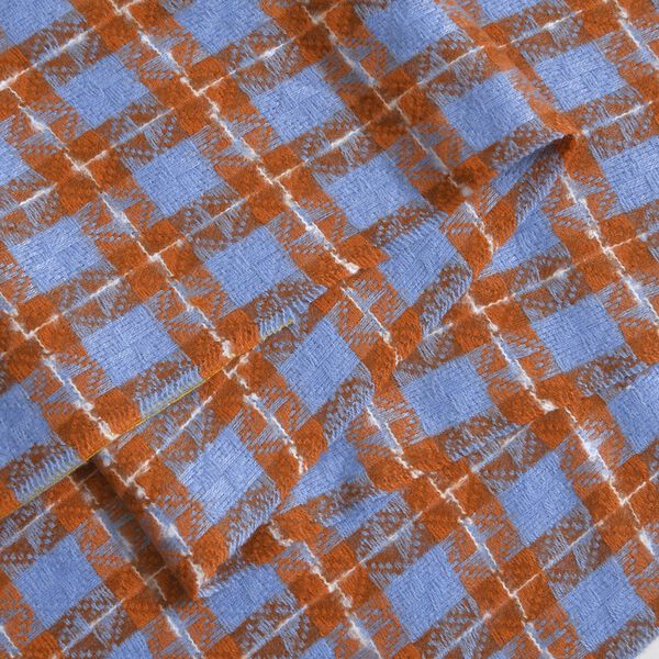 Karierter Schal mit Fransen, Orange image number 4