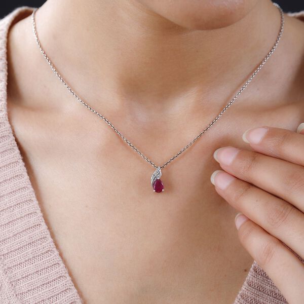 Afrikanischer Rubin und Zirkon-Anh&auml;nger - 1,15 ct. image number 2