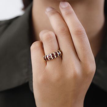 Nat&uuml;rlicher Mosambik Granat Ring, 925 Silber vergoldet (Gr&ouml;&szlig;e 21.00) ca. 2.77 ct