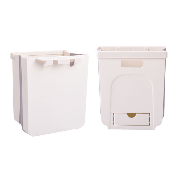 Faltbarer, aufhängender Mülleimer, Kapazität 10L, 26x24x10 cm, Weiß image number 3