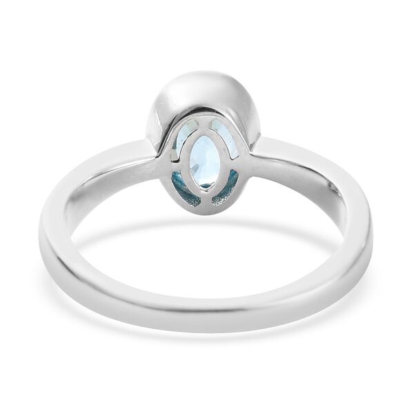 Kambodschanischer blauer Zirkon Solitär Ring 925 Silber Platin-Überzug image number 5
