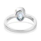 Kambodschanischer blauer Zirkon Solitär Ring 925 Silber Platin-Überzug image number 4