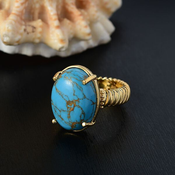 Blauer Türkis Ring - 9,42 ct. image number 2