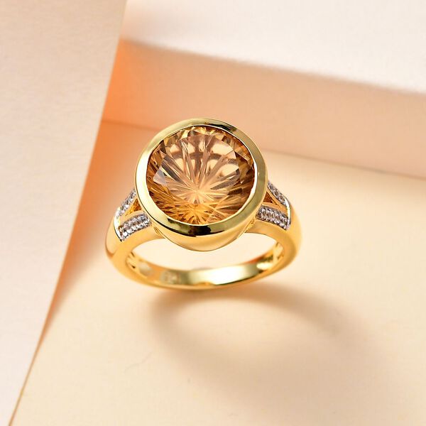 Citrin und Zirkon Ring - 6,14 ct. image number 2