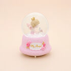 Glitzerkugel Musik und Licht, 15x10 cm, Mädchen und Vogel