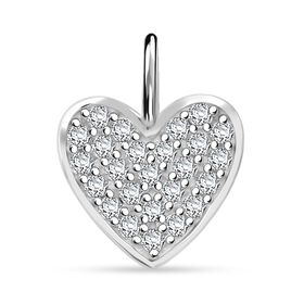 Lustro Stella Weißer Zirkonia Anhänger 925 Silber rhodiniert