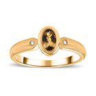 AA natürlicher, goldener Tansanit und Diamant Ring - 0,44 ct. image number 3