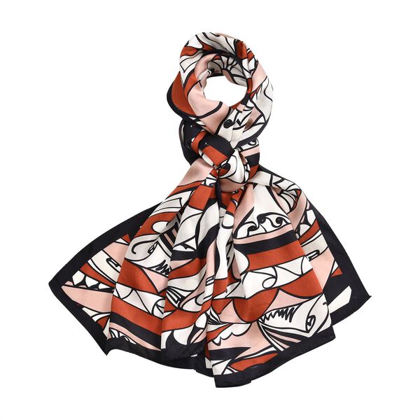 LA MAREY 100% Maulbeeren-Seidenschal, Satin, Rot