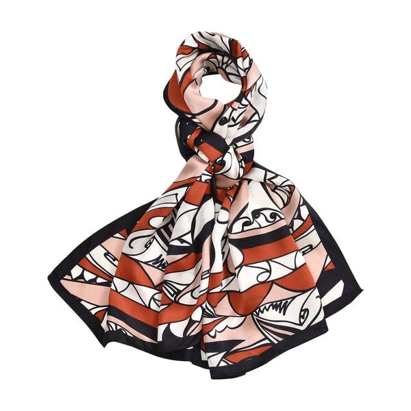 LA MAREY 100% Maulbeeren-Seidenschal, Satin, Rot image number 0