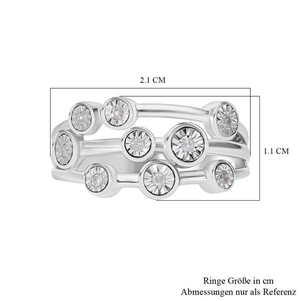 Wei&szlig;er Diamant P Ring 925 Silber platiniert (Gr&ouml;&szlig;e 17.00) ca. 0,10 ct image number 12