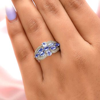 Tansanit und Zirkon Ring - 1,53 ct.