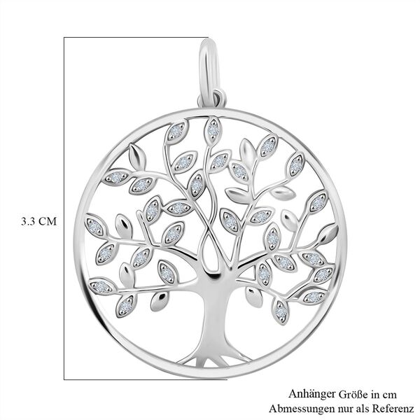 LUSTRO STELLA weißer Zirkonia Lebensbaum-Anhänger image number 5