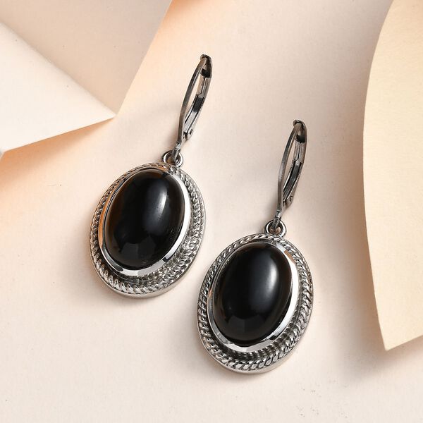 Schwarze Onyx-Ohrringe, 316L Edelstahl , ca. 5.37 ct image number 1