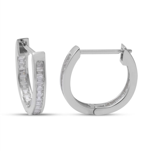 LUSTRO STELLA - Zirkonia-Creolen, 925 Silber rhodiniert ca. 0,54 ct
