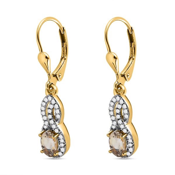 AAA Turkizit und Zirkon Ohrhänger - 1,43 ct. image number 4