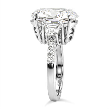 D'Joy Moissanit Ring 925 Silber Rhodiniert (Gr&ouml;&szlig;e 18.00) ca. 11,27 ct