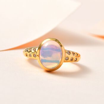 AA nat&uuml;rlicher, &auml;thiopischer Welo Opal und Zirkon-Ring - 1,70 ct.