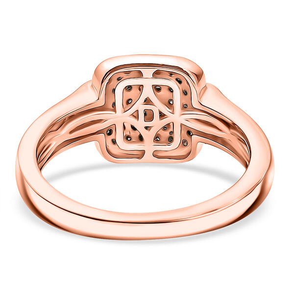 D'Joy Wei&szlig;er Diamant, Nat&uuml;rlicher Champagner Diamant Ring 925 Silber 750 Ros&eacute;gold vermeil (Gr&ouml;&szlig;e 17.00) ca. 0,48 ct image number 5