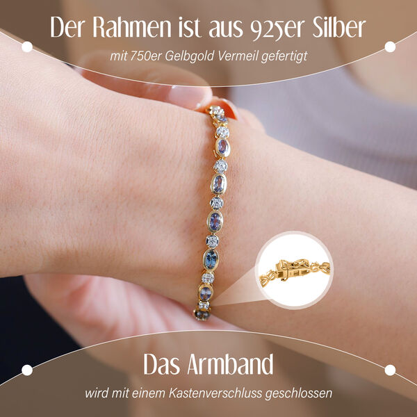 Grünes Tansanit, Pfau Tansanit und Zirkon-Armband image number 3