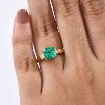 LUXURIANT AAA Labor kolumbianischer Smaragd und Labor Diamant Ring - 1,59 ct.