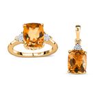 Citrin Schmuckset 925 Silber Gelbgold Vermeil ca. 6,30 ct.