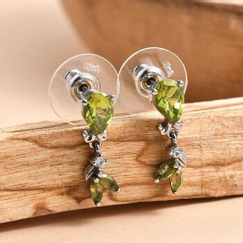 Peridot Ohrringe Edelstahl ca. 1,93 ct.