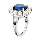 Ceylon Farbe Quarz und Süßwasserperlen-Ring, 925 Silber platiniert  ca. 8,31 ct image number 4
