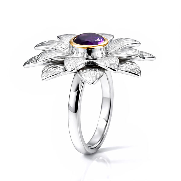 EverTrue afrikanischer Amethyst zweifarbiger Ring - 0,77 ct. image number 5