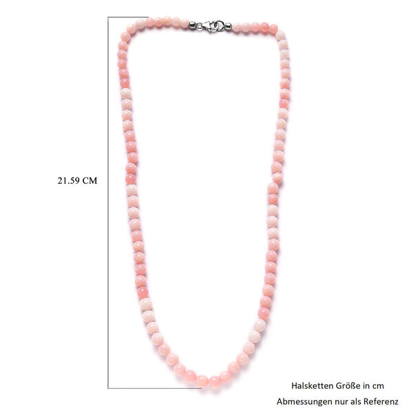 Rosa Opal Halskette 50,6 cm lange 925 Silber rhodiniert ca. 99,27 ct image number 5