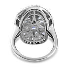 Tansanit und weißer Zirkon-Ring, 925 Silber platiniert  ca. 4,47 ct image number 5