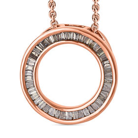 Nat&uuml;rlicher Champagner Diamant P Schmuckset 925 Silber Ros&eacute;gold Vermeil ca. 0,25 ct.