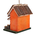 Handgefertigtes Vogelhaus aus Naturholz und MDF, 18,5x16x20 cm, Orange image number 2