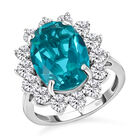 Capri-Blau Triplett Quarz und weißer Zirkon-Ring, 925 Silber platiniert  ca. 8,86 ct image number 3