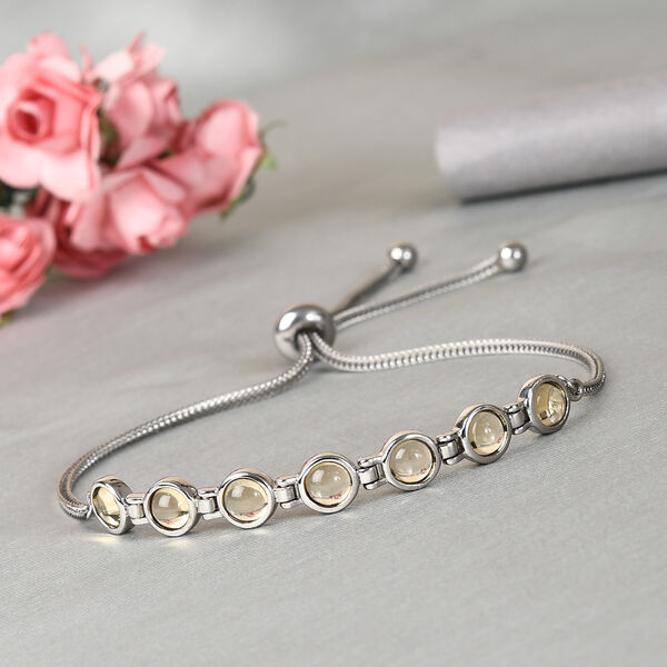 Citrin Bolo-Armband, ca. 16-26 cm, Edelstahl ca. 5,50 ct image number 2