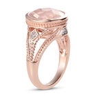 Rosa Quarz und Zirkon Ring 925 Silber rosévergoldet image number 4