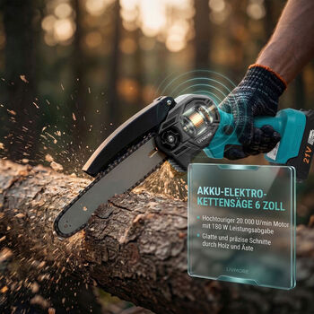 "Electric saw 6 inches Rated voltage :21v Motor speed: 20,000 RPM Motor power :180W Battery disassembly: Yes Switch method: Safety button Switch interface type :DC Input voltage :1A Power supply mode: Lithium battery Battery capacity :24VH 6000mah- Charge