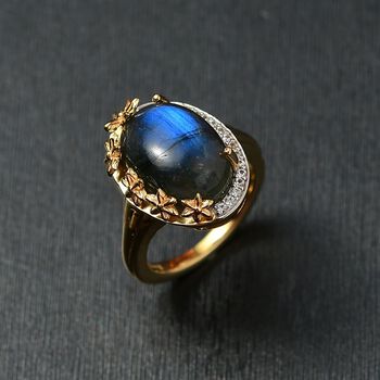 EverTrue AAA Labradorit und Zirkon Ring - 7,32 ct.