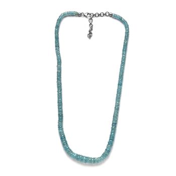 Aquamarin Halskette ca. 45 cm lange 925 Silber 131,40 ct