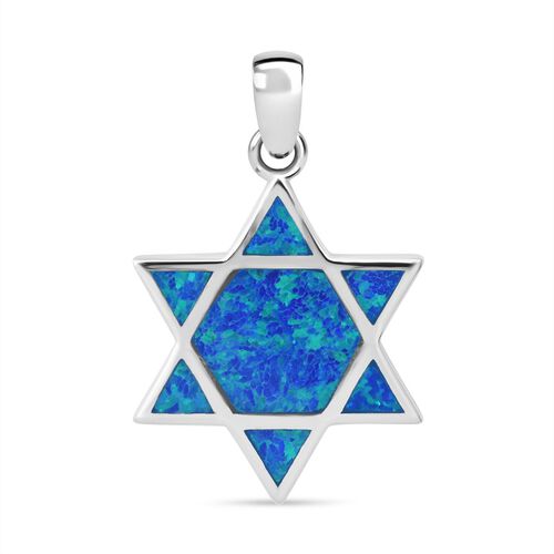 Simulierter blauer Opal Stern-Anhänger image number 0