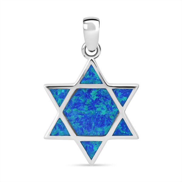 Simulierter blauer Opal Stern-Anhänger image number 0