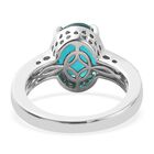 Capri Blau Triplett Quarz und Zirkon Ring 925 Silber Platin-Überzug image number 5
