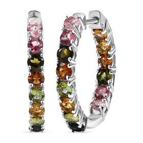 D'Joy AA Mehrfarbig-Turmalin Ohrringe 925 Silber rhodiniert ca. 3,14 ct.